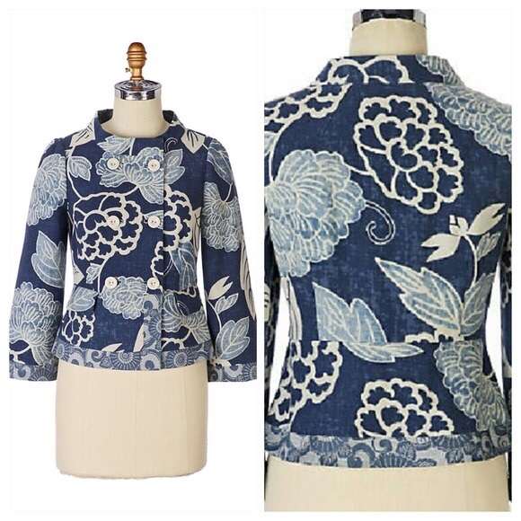 Anthropologie Jackets & Blazers - Elevenses ikebana double breasted summer jacket